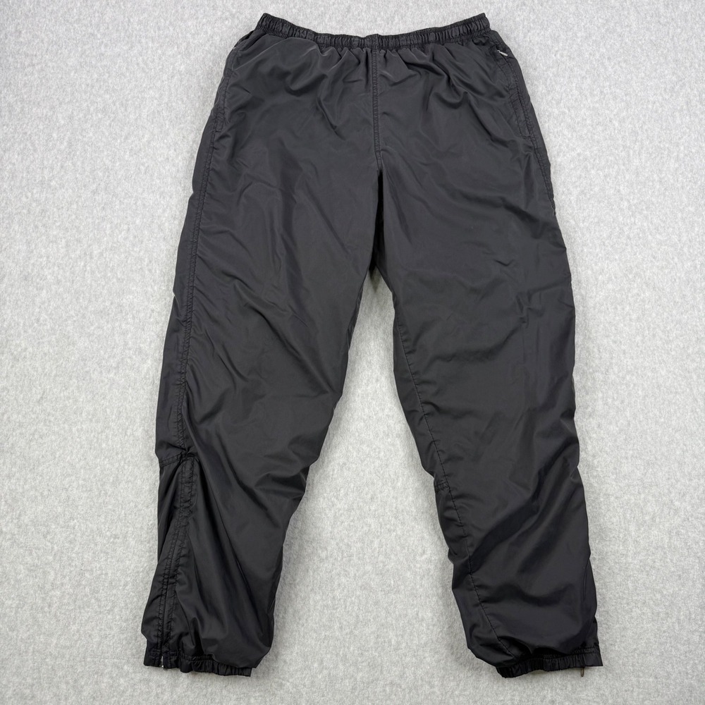 Vintage Nike Track Pants Mens Medium Black Lined Windbreaker Ankle Zip Joggers